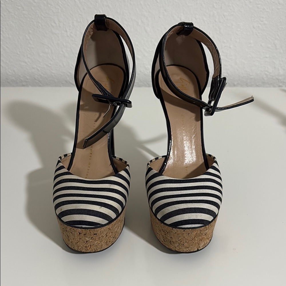 Giuseppe Zanotti Striped Platform Wedge Pumps
